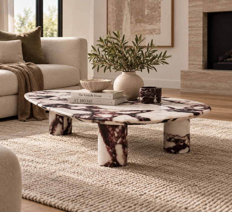 Bulgari Red Marble Coffee Table 142x92