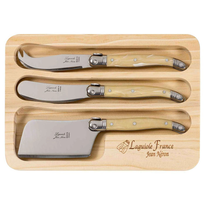 Jean Neron 3pc Mini Cheese Set - Light Horn