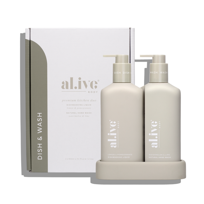 Alive Hand Wash & Dishwashing Liquid Duo Lemon & Pomegranate