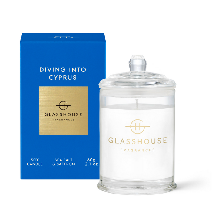 Glasshouse 60g Candle - Diving Into Cyprus