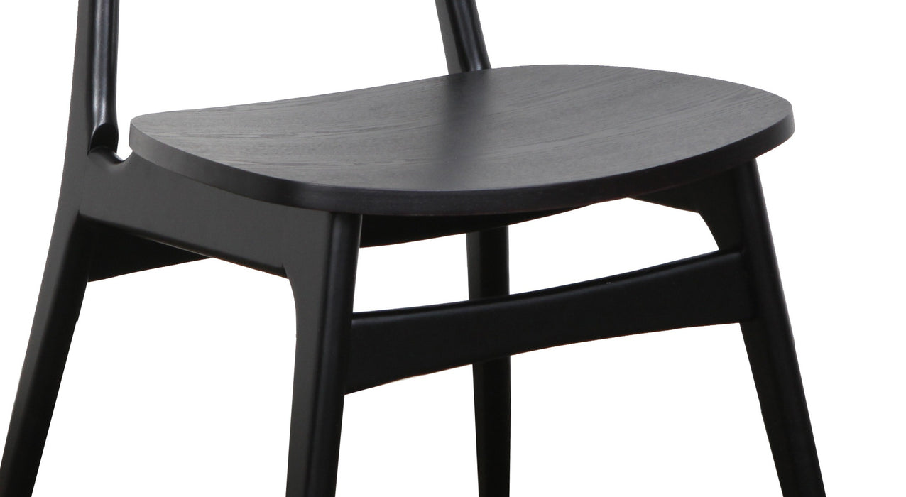 Finley Dining Chair (Black Veneer Seat/Black Frame)