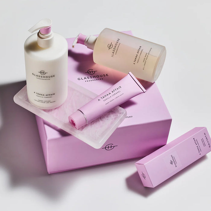 'Glasshouse Hand Wash , Hand Lotion & Tray - A Tahaa Affair