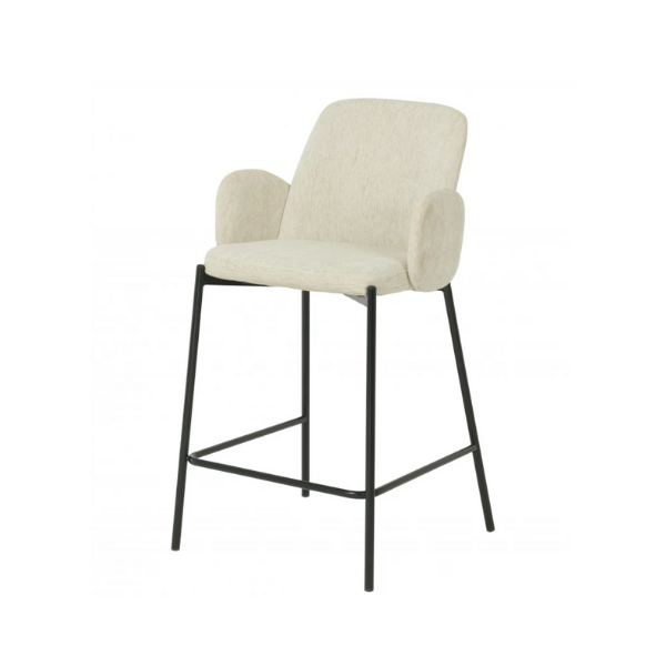 'Neat Fabric Bar Stool in Oat