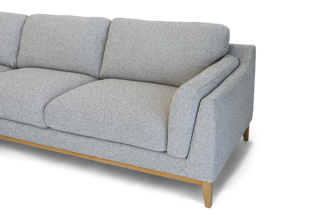 'Fabric 2.5 Seater Corner Chaise - Cobblestone/Natural Leg