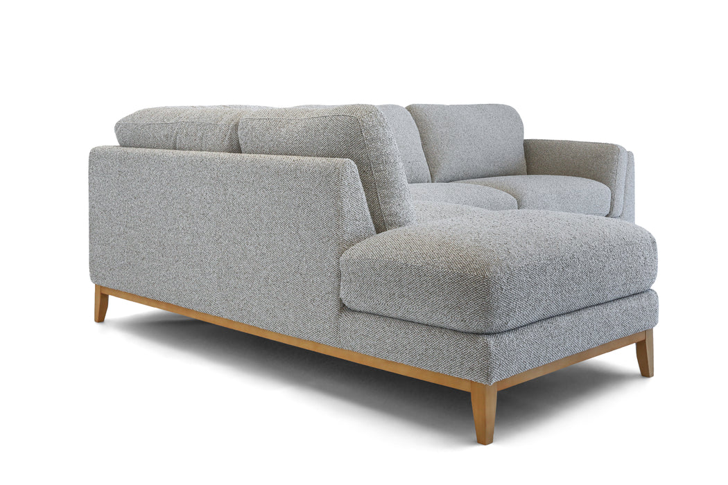 'Fabric 2.5 Seater Corner Chaise - Cobblestone/Natural Leg