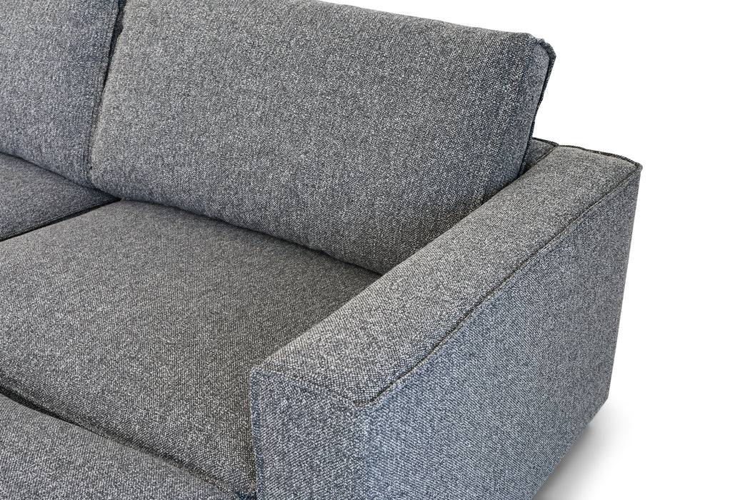 Milan 5 Piece - Licorice Fabric LHF Arm+ Armless + Corner + RHF Arm + Ottoman