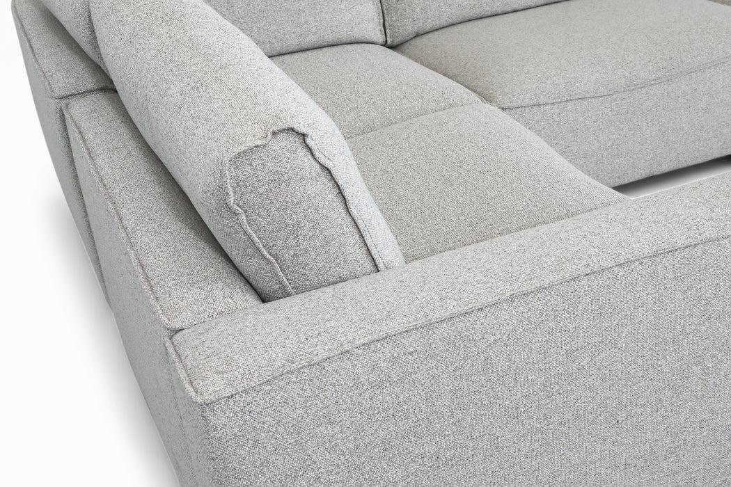 'Milan 5 Piece - Pebble Fabric LHF Arm+ Armless + Corner + RHF Arm + Ottoman