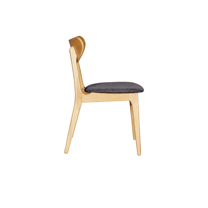 Helsinki Dining Chair (Natural Frame/Espresso Fabric Seat)