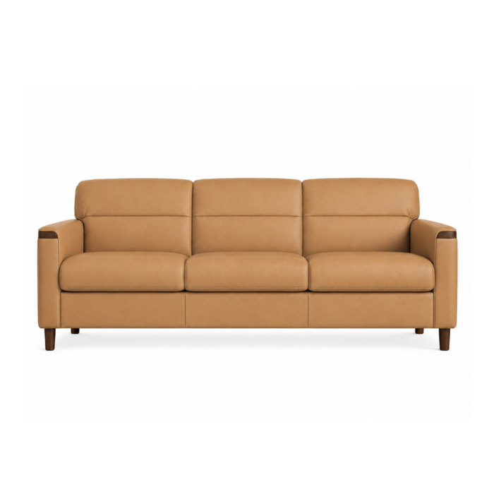 IMG Clayton 3 Seater - Camel / American Walnut