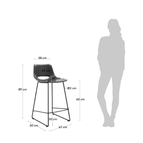 Zebby Barstool - Black