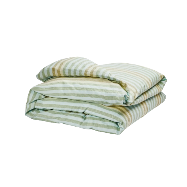 Stripe Blue Green Duvet Cover Queen