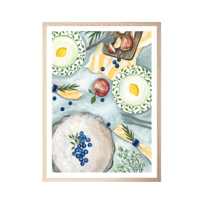 Summer Picnic II Framed Paper Print Rect Frame Natural 812x1148 White Border