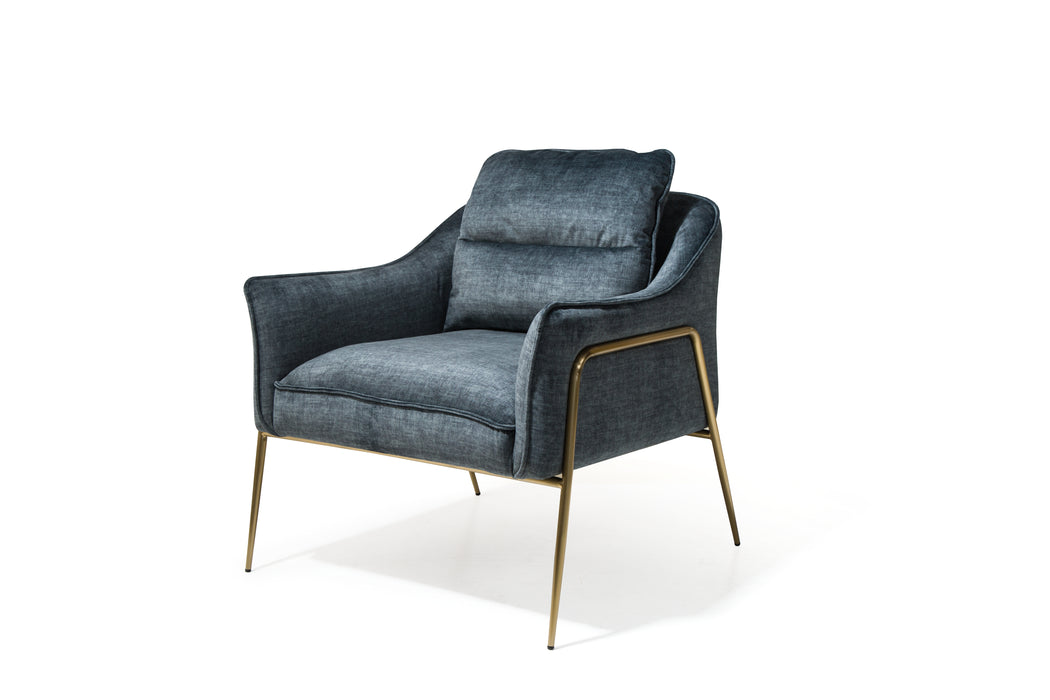 Tortion Armchair (Bella 12 Pacific/Brushed Brass Stainless Steel)