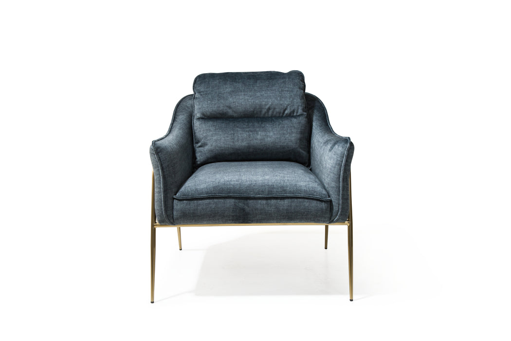 Tortion Armchair (Bella 12 Pacific/Brushed Brass Stainless Steel)