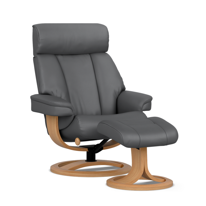 Nordic 99L Chair & Ottoman Ring Base - Grey / Dusty Oak