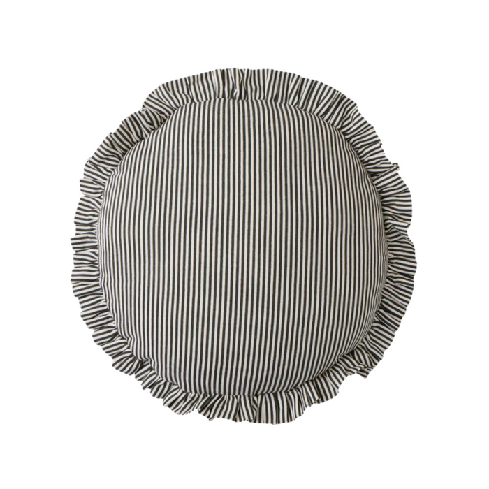 Bonny Round Cotton Cushion 40cm Blk/Ivry