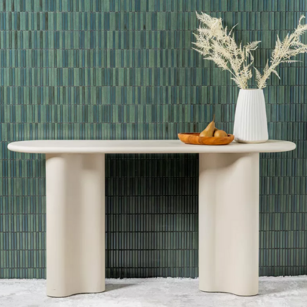 'Kin Console Table Concrete Pebble 150w x 40d