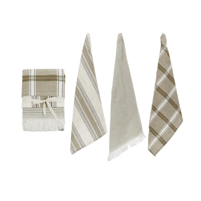 'Maye Set of 3 Tea Towels - Olive