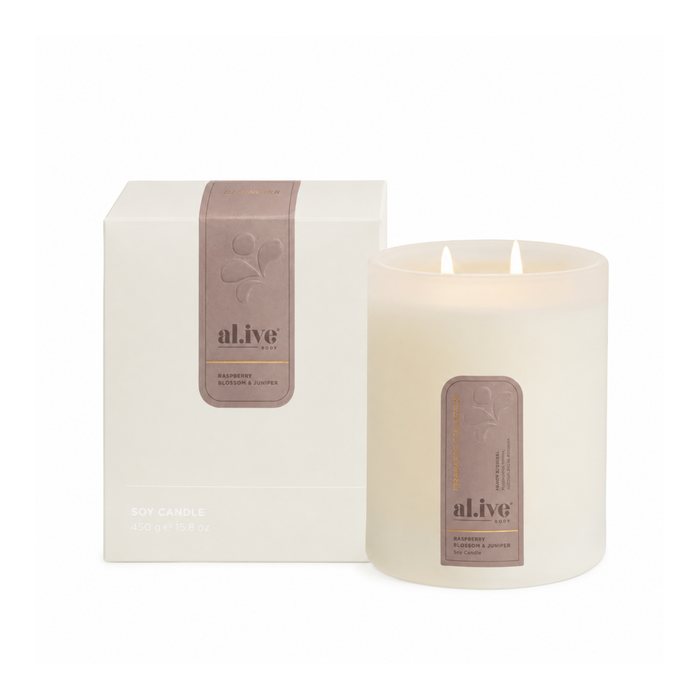 Alive Raspberry Blossom & Juniper Soy Candle