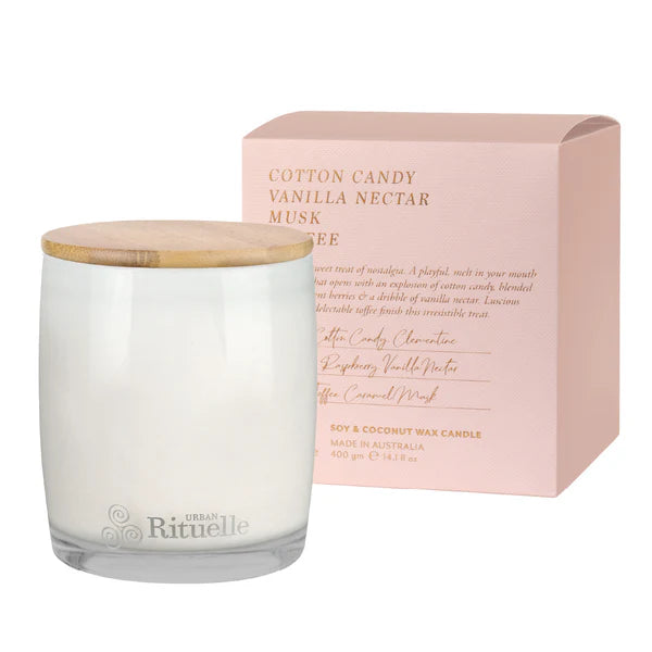 400g Candle -Cotton Candy, Vanilla Nectar, Musk, Toffee