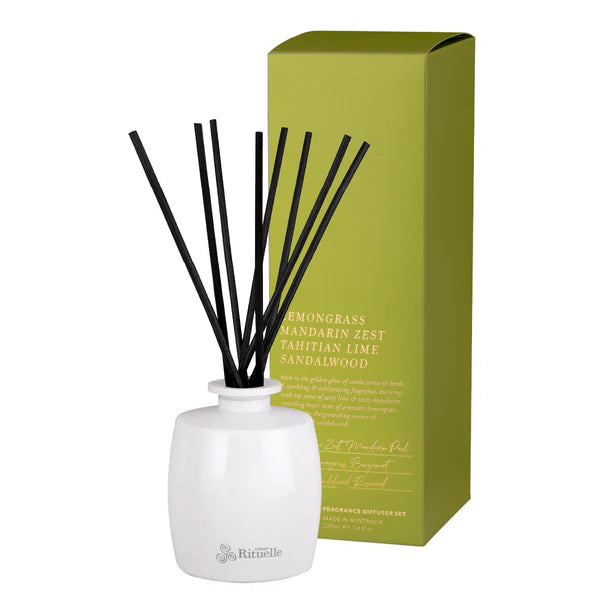 220ml Diffuser - Lemongrass, Mandarin Zest, Tahitian Lime, Sandalwood