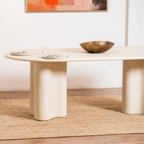'Kin 2200 x 1000 Dining Table - Pebble Concrete
